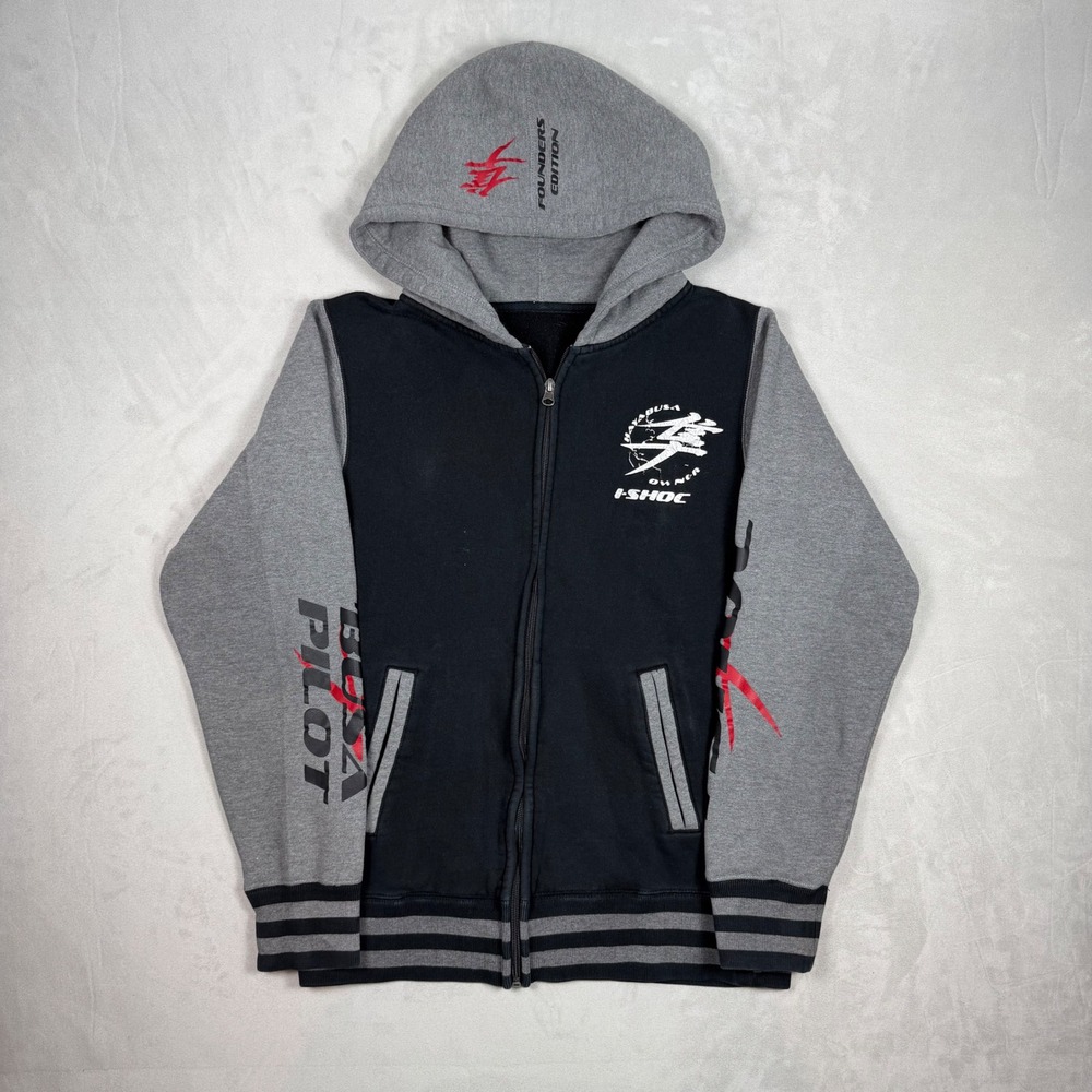 Y2K Mens Hayabusa I-SHOC Founders Edition Busa Pilot Full Zip Hoodie Small